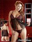 Babydoll trasparente nero