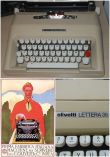 MACCHINA DA SCRIVERE OLIVETTI LETTERA 35 con custodia rigida Typewriter, 1972.