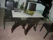Tavolo design legno con piano cristallo +6 sedie